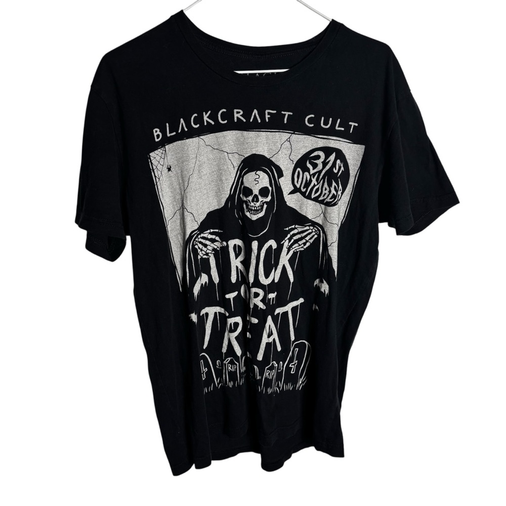 Black Craft II unisex Trick or Treat grim reaper Halloween black graphic T shirt